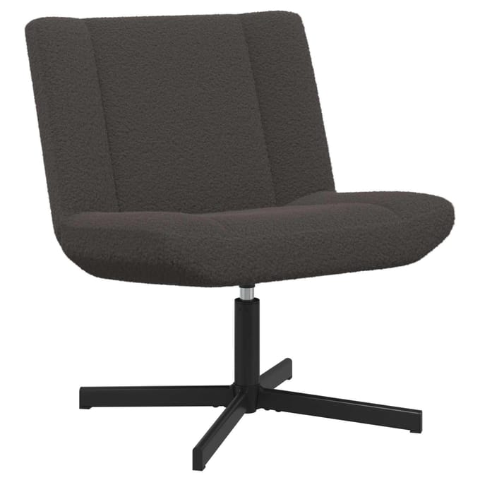 vidaXL - Draaistoel - Donkergrijs - 63 - x - 75 - x - 76 - cm - Schapenvacht