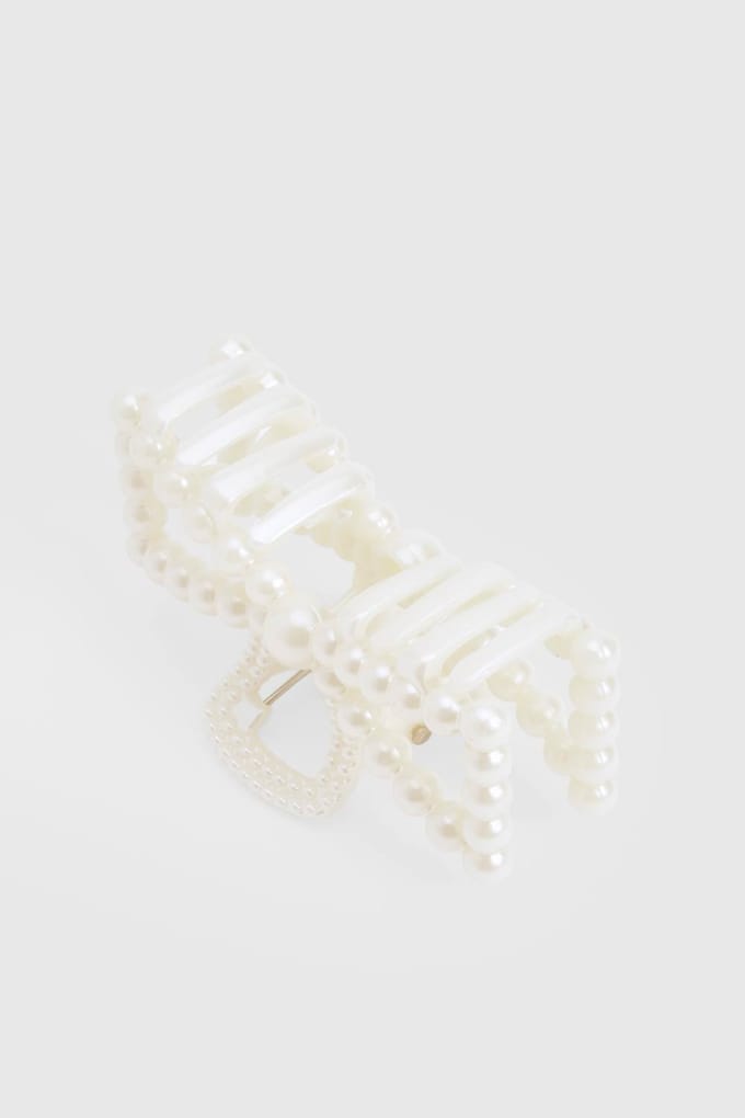 boohoo Dames Haarclip met parelstrik detail
