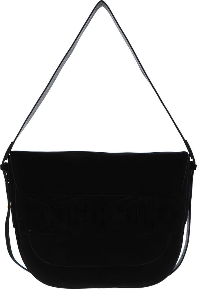 COCCINELLE Leren Schoudertas Gitane Suede Crossbody Bag Noir Zwart