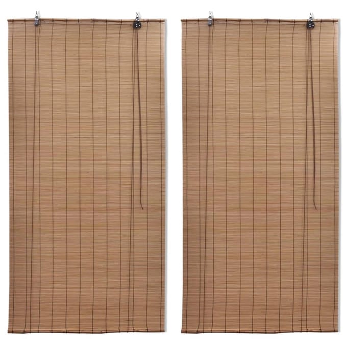vidaXL - Rolgordijnen - 2 - st - 150x220 - cm - bamboe - bruin