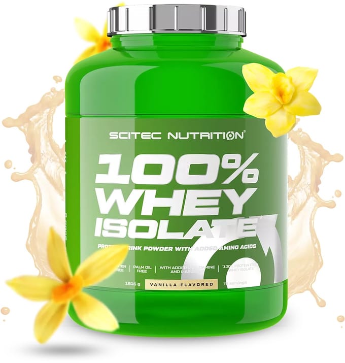 Scitec Nutrition® - 100% Whey Isolate (1816 gram - Vanilla) - Vanille - 72 eiwitshakes - whey protein isolate - whey isolaat - poeder