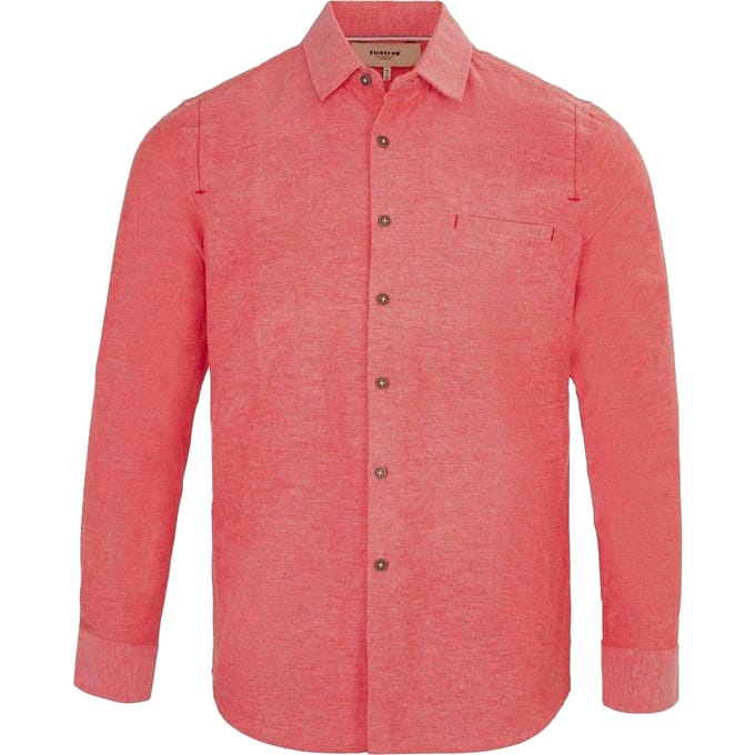 Firetrap Effen heren overhemd van katoenmix (Rood)