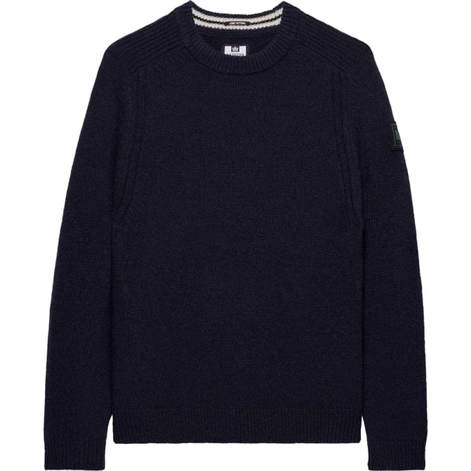 Weekend Offender Heren-sweater van wolmix uit Zagreb (Marine)