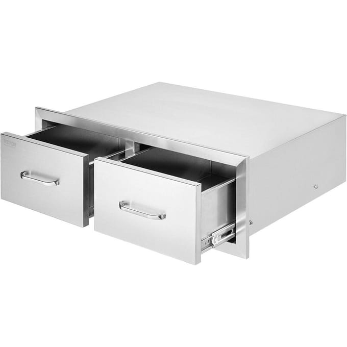 Vevor 75*25cm BBQ Lade Dubbele Horizontale Lades Duurzaam Met Opbergkast