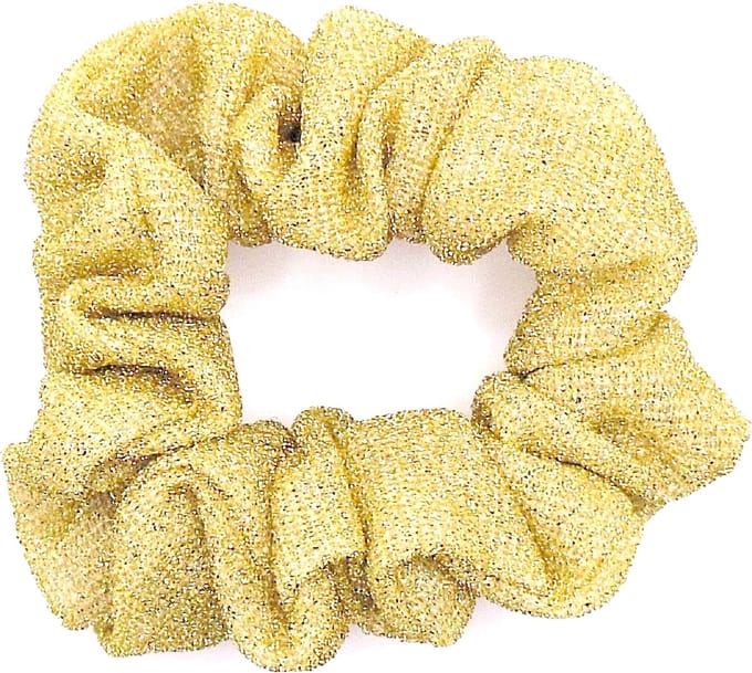 Scrunchie goud glitter