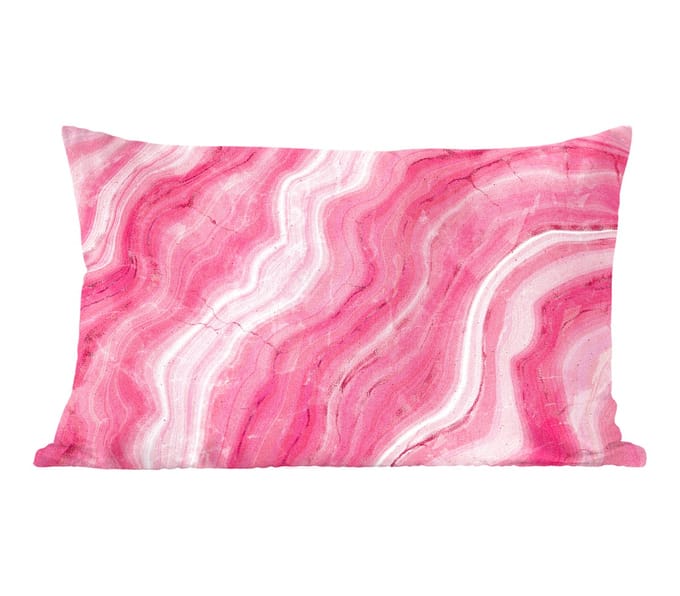Sierkussens - Kussentjes Woonkamer - 60x40 cm - Agaat geode - Roze - Kristal - Geode