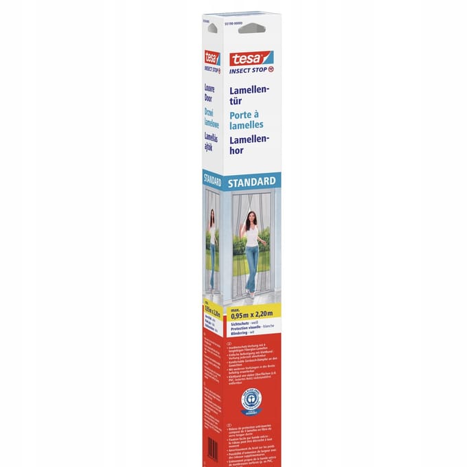 Tesa - Lamelhor - Deur-Moskitiera - Wit - 2,2 x 0,95m - Vezelglas