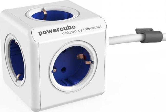DesignNest PowerCube Extended - Schuko - Blauw