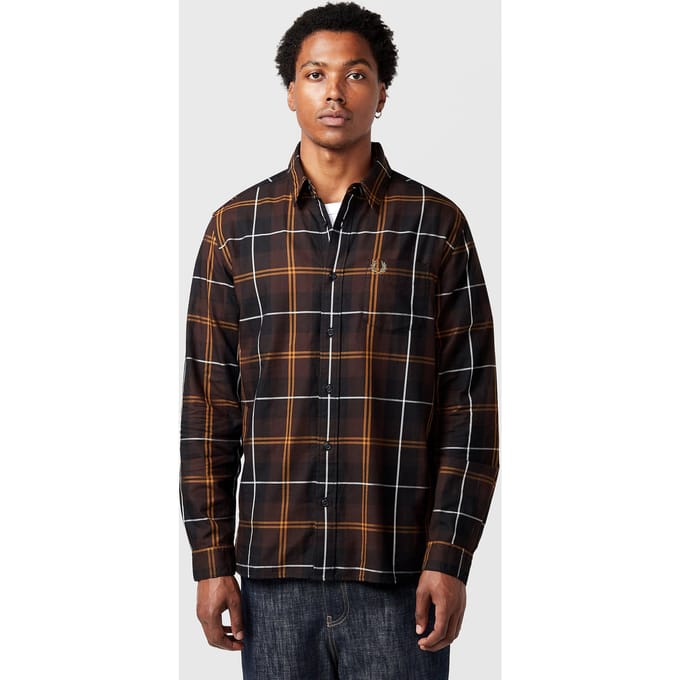 Fred Perry Bruin geruit twill overhemd