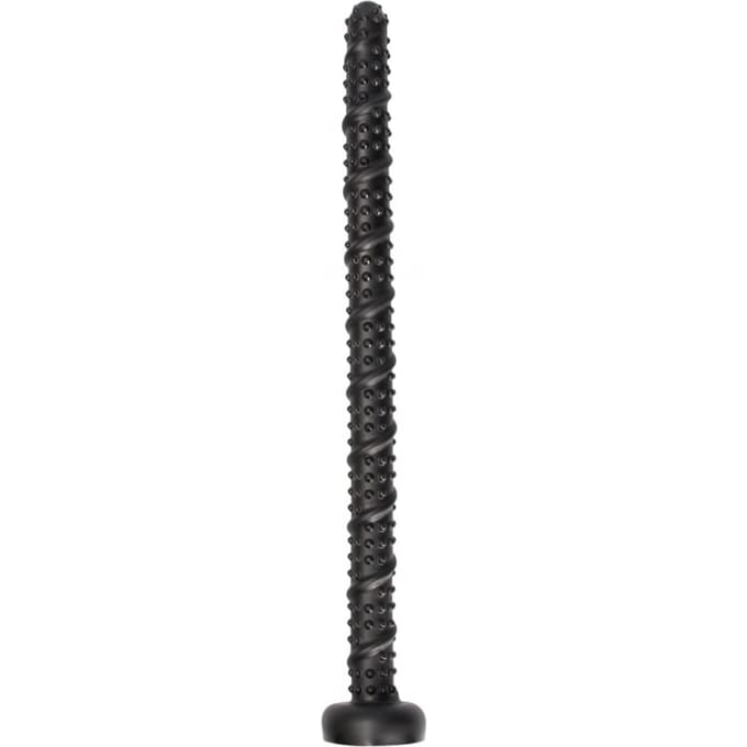 Ass Textured Snake Dildo - 55 cm - Zwart