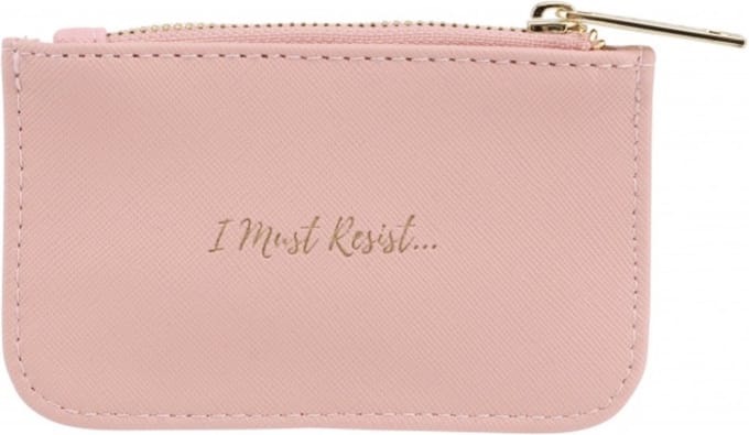 CGB GIFTWARE Willow & Rose Coral Pink Rectangular Coin Purse “I Must Resist”