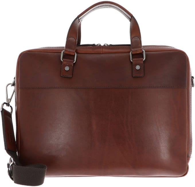 Leonhard Heyden Roma laptoptas 2-vaks 13 inch - Bruin