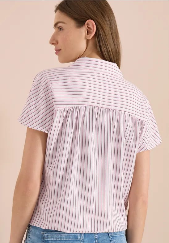 Blouse met korte mouwen en gestreept patroon
