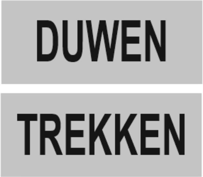 CombiCraft Aluminium duwen en trekken plaatjes 60x25mm met dubbelzijdig tape