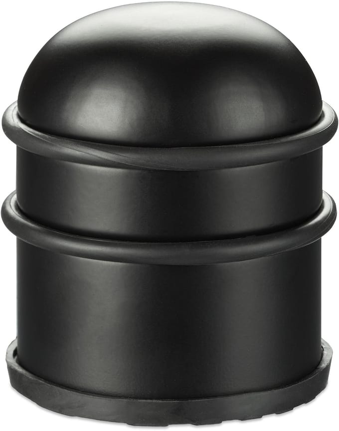 deurstopper - rvs - rubber - 7 cm - deurbuffer - zwart