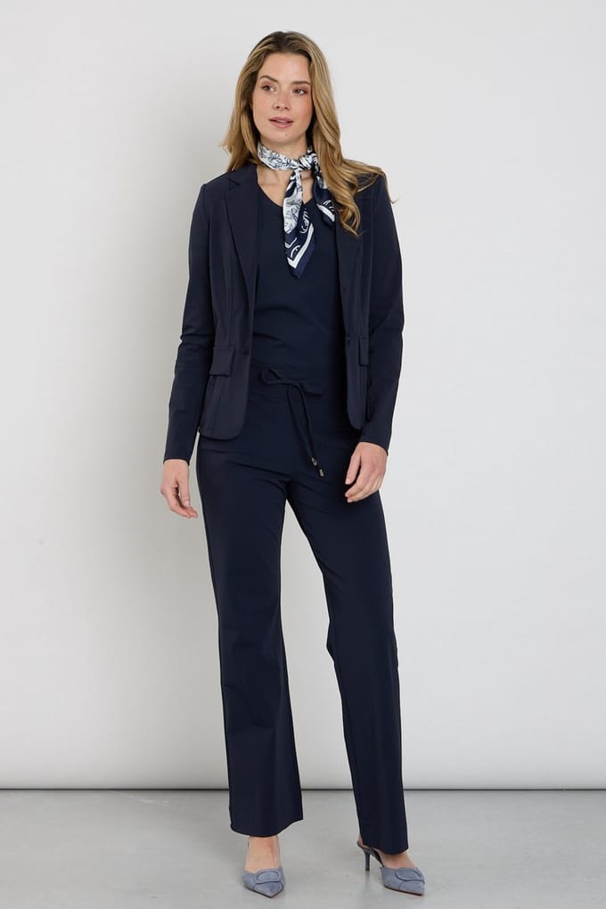 Mi Piace Travel Broek Dames Flared - Navy - Maat S/36 - 202089