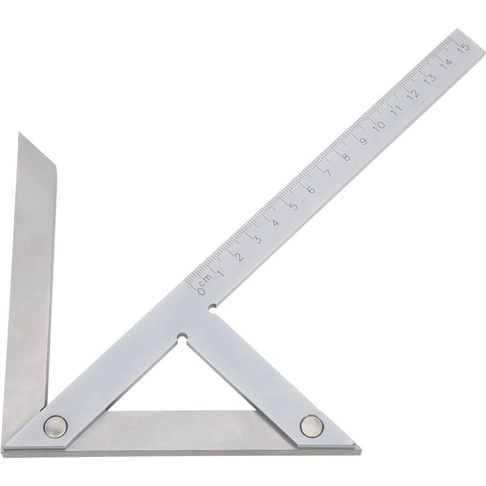 Rapporteur d'angle central de haute précision Acier inoxydable 45 90 degrés Règle d'angle Marquage white