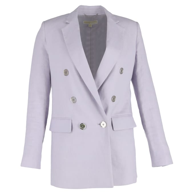 Michael Kors Dubbelknop Blazer in Paarse Linnen