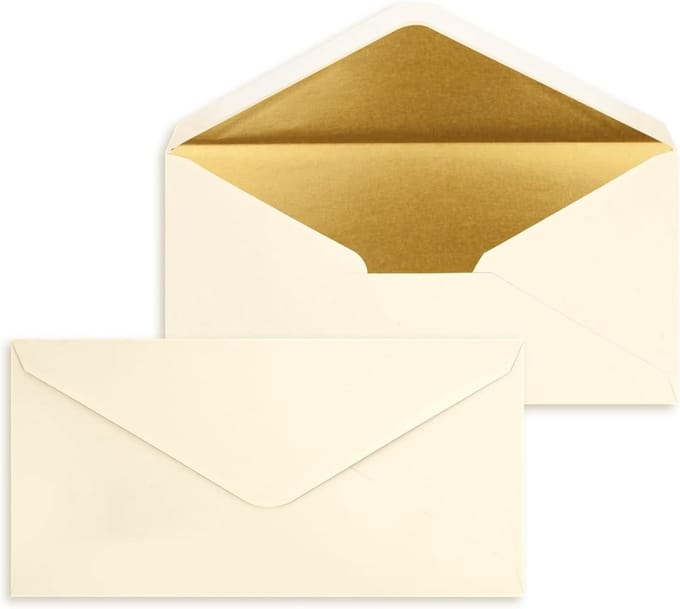 Elegante Witte Gouden Envelop voor Bruiloften, Feestdagen en Cadeaus