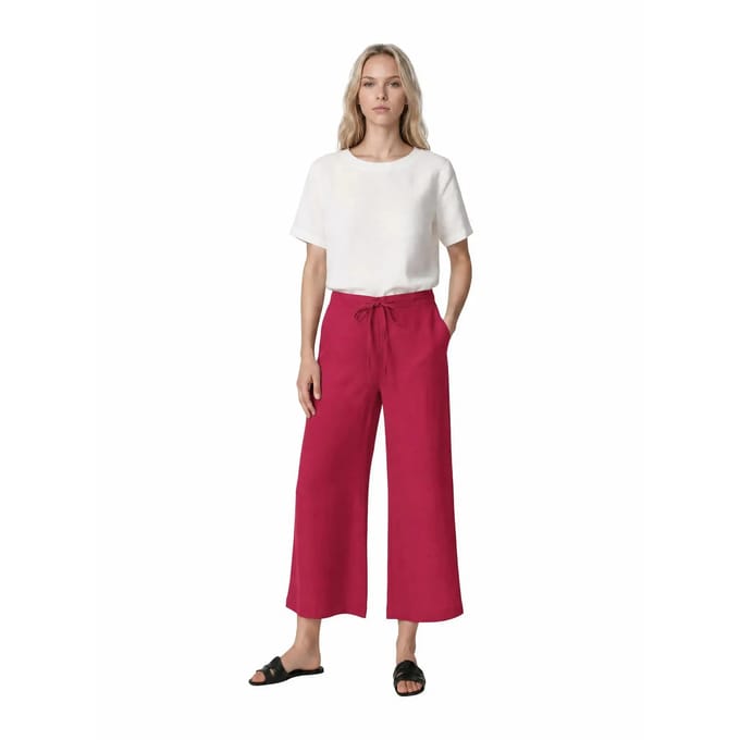 Damesbroek met wijde pijpen Haris Cotton Essentials Drawstring Waist