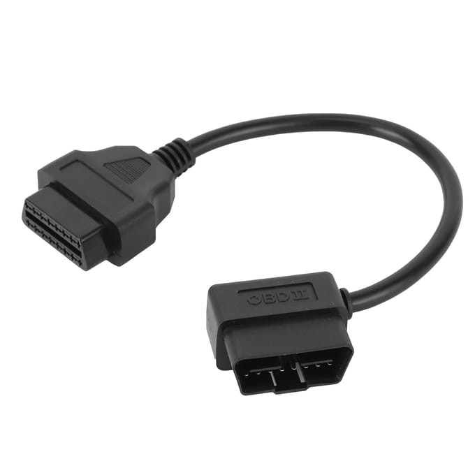 Câble d'extension OBD2 16 broches vers 16 broches, adaptateur coudé, outil de diagnostic automobile, connecteur 0,3 m 1 pi gray