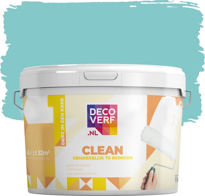 Decoverf clean muurverf tropisch blauw, 4L