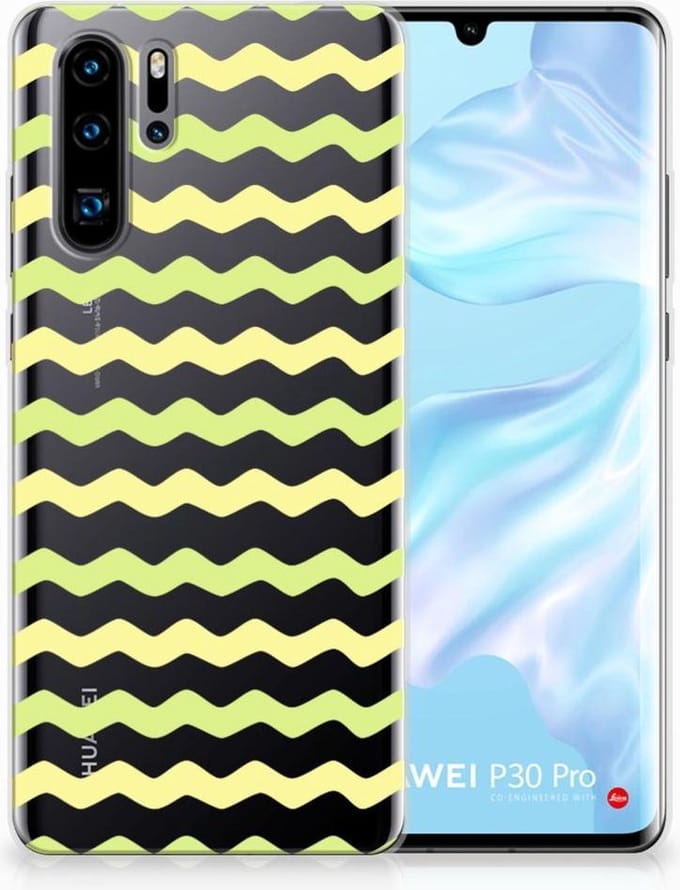 Back Cover voor Huawei P30 Pro TPU bumper Waves Yellow
