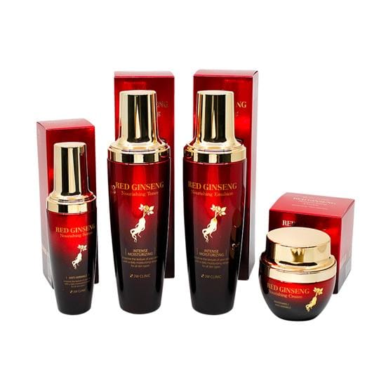 3W CLINIC Red Ginseng Voedende Huidverzorgingsset van 4 (Toner + Emulsie + Crème + Serum) #1SET gray