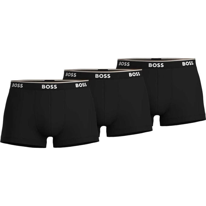 Boss Heren Bodywear Logo Boxershorts (Set van 3) (Zwart)