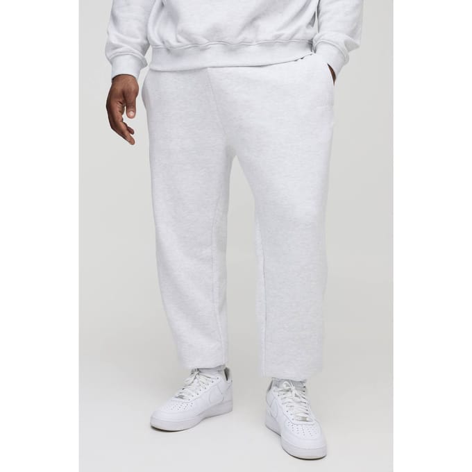 Plus Regular Fit Man Signature Joggers In Grey Marl | Size 2XL