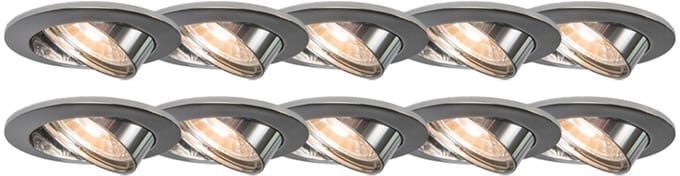 QAZQA edu led - Inbouwspot - 1 lichts - Ø 8.2 cm - Chroom