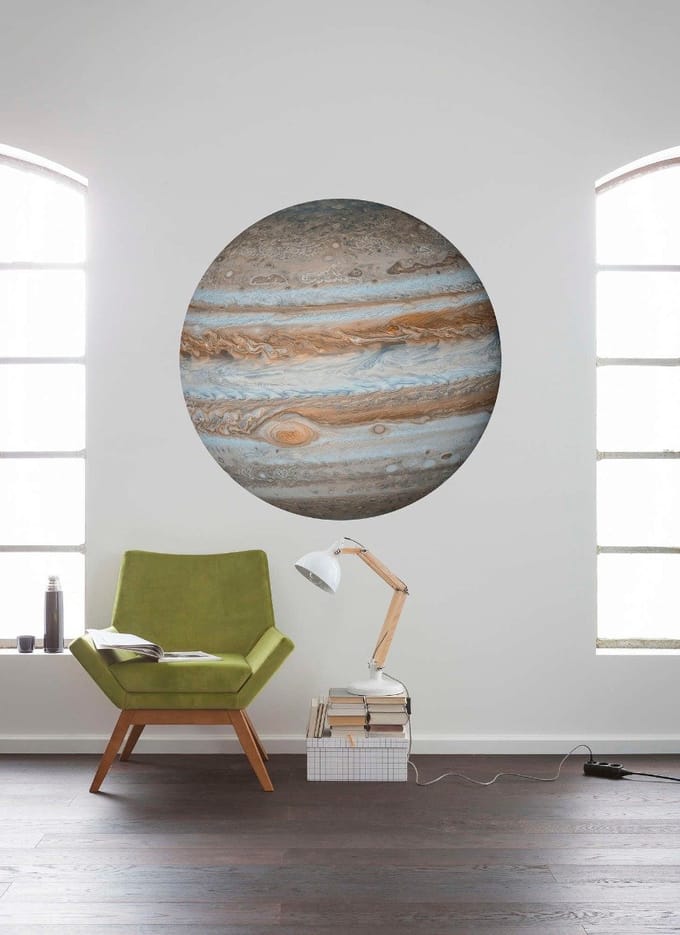Fotobehang - Jupiter 125x125cm - Rond - Vliesbehang - Zelfklevend