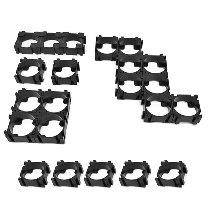 100 Stuks 18650 Lithium Batterij Beugel Mobiele Spacer Dubbele Batterij Houder Beugel DIY Batterij zwart