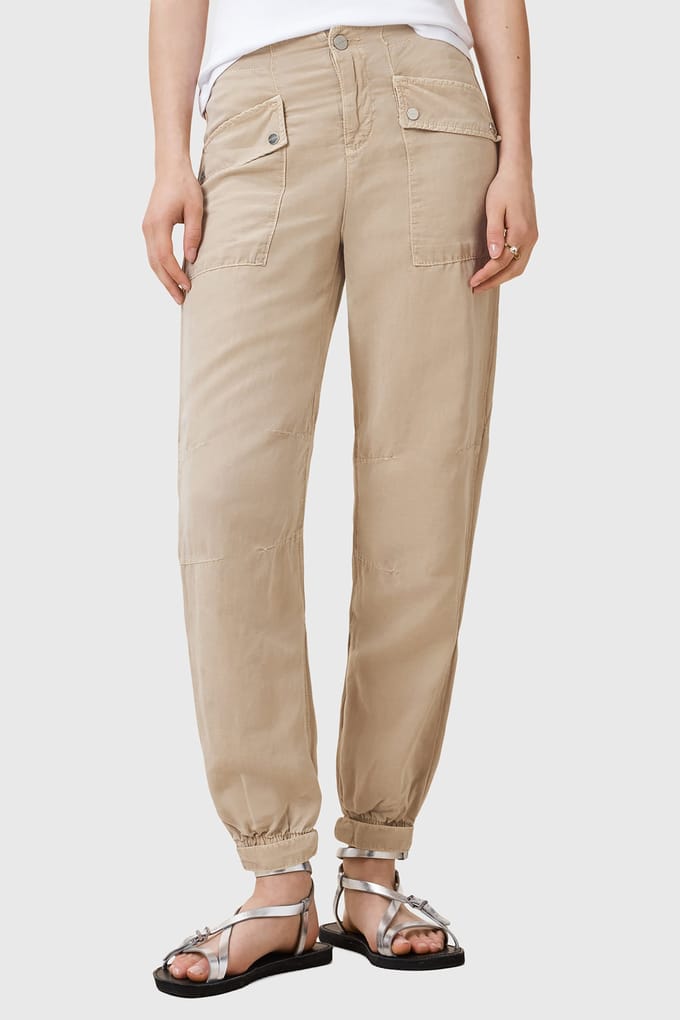 AllSaints Val Trouser Sand Brown Größe: 10 | Straight Jeans Outlet | Damen | Braun
