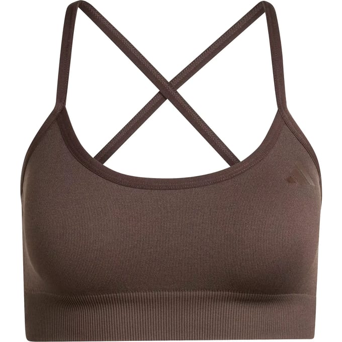Adidas Performance Workout Essentials Light-Support Knit Beha - Dames - Bruin