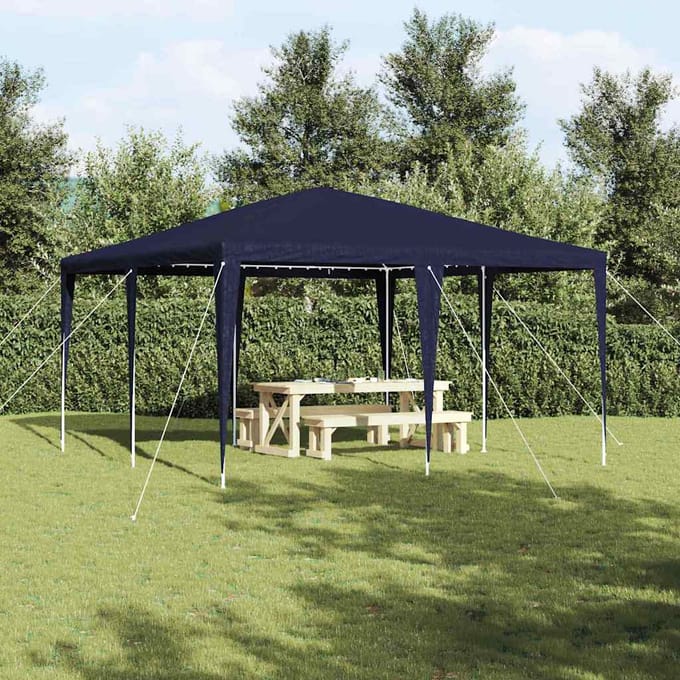 vidaXL - Partytent - Blauw - 400 - x - 400 - x - 266 - cm - Polyethyleen - en - Staal