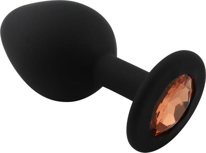 Banoch - Buttplug Penumbra Amber Medium - Siliconen buttplug Zwart - kristal - Amber