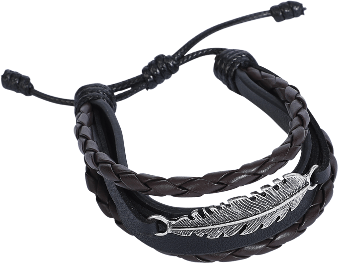 R.E.D. by EMP Kunstlederen armband - Feather - bruin-zwart