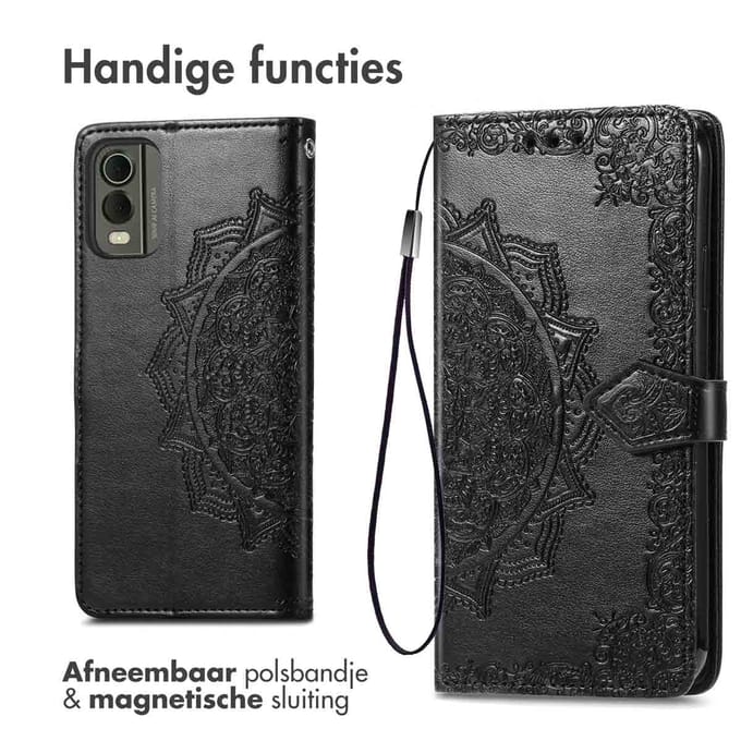 imoshion Hoesje - Geschikt voor Nokia C32 - Mandala Bookcase - Zwart