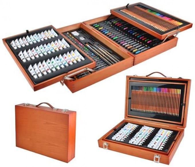 Mega Set voor schilderen en tekenen - Schilderpakket 174 delig  in luxe koffer