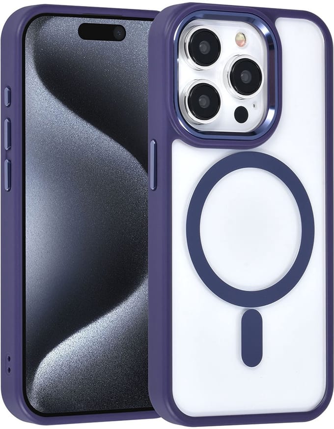 UNIQ Accessory Back Cover - MagSafe voor iPhone 15 Pro - Paars - Strak ontwerp met valbescherming