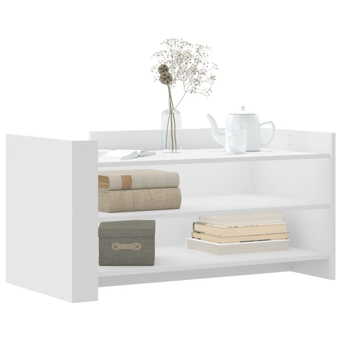 vidaXL - Salontafel - 100x50x50 - cm - bewerkt - hout - wit