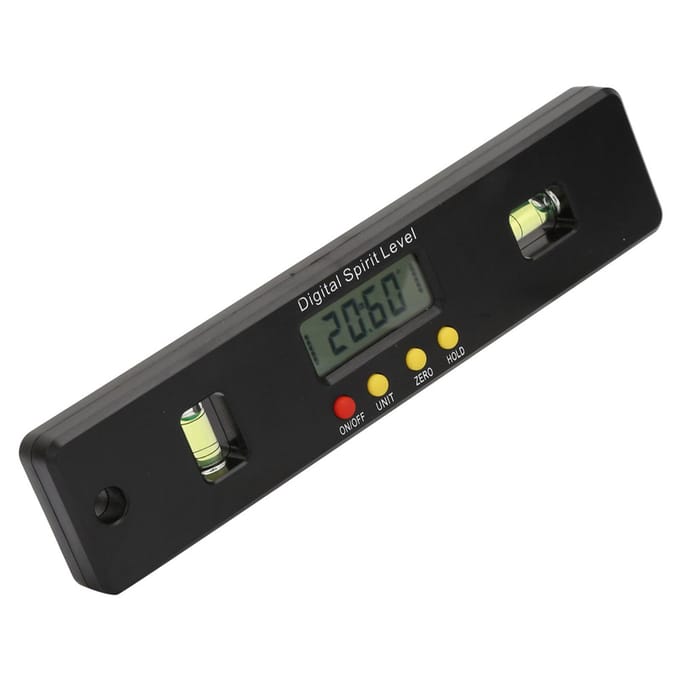 360 Graden Mini Digitale Hoekmeter Hoekzoeker Inclinometer Magnetische Bodem (200 mm) gray