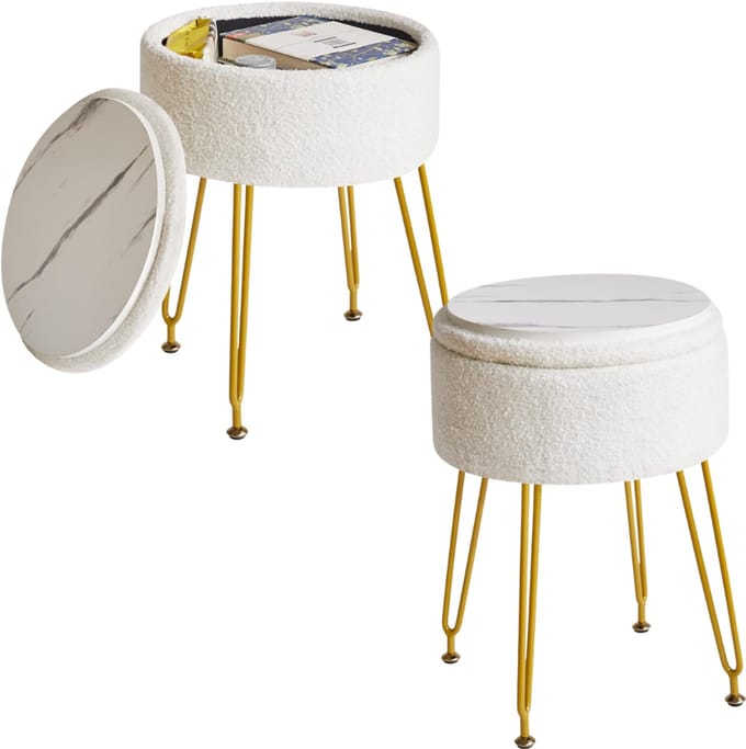 MRKK® Make up Stoel - Kaptafel Kruk - Visagie -Wit
