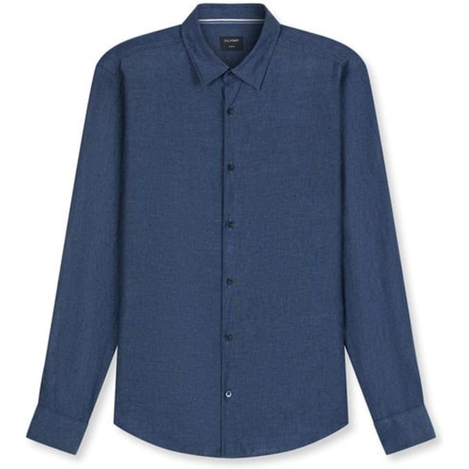 OLYMP Casual regular fit overhemd - structuur - royal blauw