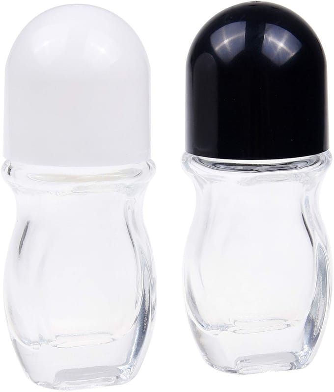 Dailygoods- Deodorantroller 2-Pack - Lege Rollerflesjes 50 ML - Hervulbare Applicator - Geschikt voor Oliën - Antislip - Duurzaam Glas - Rollerfles