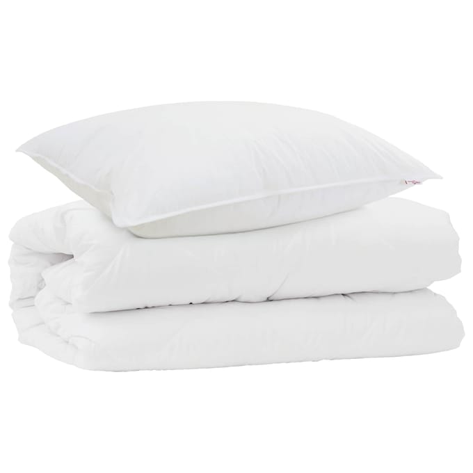 vidaXL - Deken - Set - met - kussen - 2 - st - Wit - Microvezel