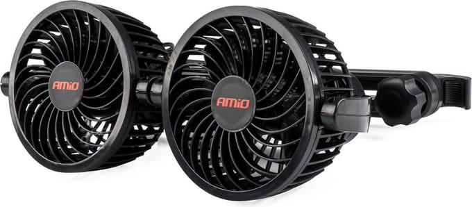 Autoventilator voor hoofdsteun met USB-oplader 2x4" 12V