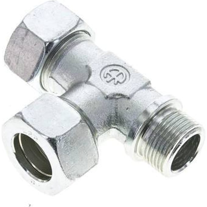 22L & G3/4'' Verzinkt Stalen L-Snijringkoppeling Buitendraad 160bar ISO 8434-1