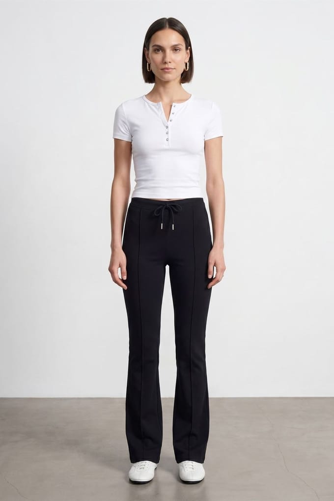 Slim Fit Crop Jersey Blouse